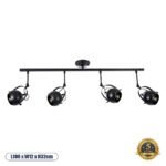 GLOBOSTAR® CANNES 01082 Μοντέρνο Φωτιστικό Οροφής με Ντουί 4 x E27 AC 220-240V IP20 - Μαύρο - Μ108 x Π12 x Υ48cm