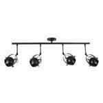 GLOBOSTAR® CANNES 01082 Μοντέρνο Φωτιστικό Οροφής με Ντουί 4 x E27 AC 220-240V IP20 - Μαύρο - Μ108 x Π12 x Υ48cm - Image 4