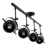 GLOBOSTAR® CANNES 01082 Μοντέρνο Φωτιστικό Οροφής με Ντουί 4 x E27 AC 220-240V IP20 - Μαύρο - Μ108 x Π12 x Υ48cm - Image 5