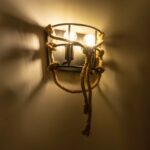 GLOBOSTAR® BARBOSA 01083 Vintage Φωτιστικό Τοίχου - Απλίκα με Ντουί 2 x E27 AC 220-240V IP20 - Μαύρο & Μπεζ - Μ30 x Π16 x Υ20cm - Image 3