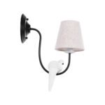 GLOBOSTAR® DOVE 01084 Vintage Φωτιστικό Τοίχου - Απλίκα με Ντουί 1 x E14 AC 220-240V IP20 - Μαύρο & Μπεζ - Μ30 x Π15 x Υ36cm - Image 5