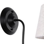 GLOBOSTAR® DOVE 01084 Vintage Φωτιστικό Τοίχου - Απλίκα με Ντουί 1 x E14 AC 220-240V IP20 - Μαύρο & Μπεζ - Μ30 x Π15 x Υ36cm - Image 7