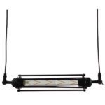 GLOBOSTAR® TUBE 01085 Vintage Κρεμαστό Φωτιστικό Οροφής με Ντουί 1 x E27 AC 220-240V IP20 - Μαύρο - Μ43 x Π11 x Υ11cm