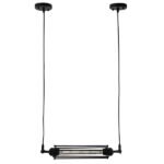 GLOBOSTAR® TUBE 01085 Vintage Κρεμαστό Φωτιστικό Οροφής με Ντουί 1 x E27 AC 220-240V IP20 - Μαύρο - Μ43 x Π11 x Υ11cm - Image 2