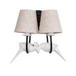 GLOBOSTAR® DOVE 01086 Vintage Φωτιστικό Τοίχου - Απλίκα με Ντουί 2 x E14 AC 220-240V IP20 - Μαύρο & Μπεζ - Μ28 x Π28 x Υ30cm - Image 4