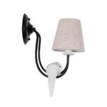 GLOBOSTAR® DOVE 01086 Vintage Φωτιστικό Τοίχου - Απλίκα με Ντουί 2 x E14 AC 220-240V IP20 - Μαύρο & Μπεζ - Μ28 x Π28 x Υ30cm - Image 5