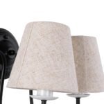 GLOBOSTAR® DOVE 01086 Vintage Φωτιστικό Τοίχου - Απλίκα με Ντουί 2 x E14 AC 220-240V IP20 - Μαύρο & Μπεζ - Μ28 x Π28 x Υ30cm - Image 7