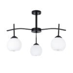 GLOBOSTAR® LUNA 01087 Μοντέρνο Φωτιστικό Οροφής με Ντουί 3 x E27 AC 220-240V IP20 - Λευκό & Μαύρο - Μ45 x Π45 x Υ40cm