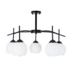 GLOBOSTAR® LUNA 01088 Μοντέρνο Φωτιστικό Οροφής με Ντουί 5 x E27 AC 220-240V IP20 - Λευκό & Μαύρο - Μ60 x Π60 x Υ43cm - Image 4