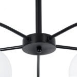 GLOBOSTAR® LUNA 01088 Μοντέρνο Φωτιστικό Οροφής με Ντουί 5 x E27 AC 220-240V IP20 - Λευκό & Μαύρο - Μ60 x Π60 x Υ43cm - Image 7