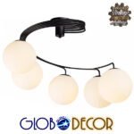 GLOBOSTAR® SELINA 01090 Μοντέρνο Φωτιστικό Οροφής με Ντουί 5 x E27 AC 220-240V IP20 - Μαύρο & Λευκό - Μ63 x Π63 x Υ47cm - Image 3
