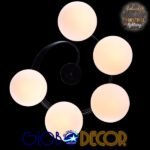 GLOBOSTAR® SELINA 01090 Μοντέρνο Φωτιστικό Οροφής με Ντουί 5 x E27 AC 220-240V IP20 - Μαύρο & Λευκό - Μ63 x Π63 x Υ47cm - Image 8