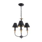 GLOBOSTAR® LIMI 01091 Vintage Κρεμαστό Φωτιστικό Οροφής με Ντουί 3 x E14 AC 220-240V IP20 - Μαύρο & Χρυσό - Μ55 x Π55 x Υ55cm - Image 4