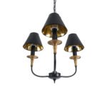 GLOBOSTAR® LIMI 01091 Vintage Κρεμαστό Φωτιστικό Οροφής με Ντουί 3 x E14 AC 220-240V IP20 - Μαύρο & Χρυσό - Μ55 x Π55 x Υ55cm - Image 6