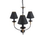 GLOBOSTAR® LIMI 01091 Vintage Κρεμαστό Φωτιστικό Οροφής με Ντουί 3 x E14 AC 220-240V IP20 - Μαύρο & Χρυσό - Μ55 x Π55 x Υ55cm - Image 7
