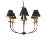 GLOBOSTAR® LIMI 01092 Vintage Κρεμαστό Φωτιστικό Οροφής με Ντουί 6 x E14 AC 220-240V IP20 - Μαύρο & Χρυσό - Μ70 x Π70 x Υ60cm - Image 2