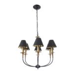 GLOBOSTAR® LIMI 01092 Vintage Κρεμαστό Φωτιστικό Οροφής με Ντουί 6 x E14 AC 220-240V IP20 - Μαύρο & Χρυσό - Μ70 x Π70 x Υ60cm - Image 4