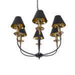 GLOBOSTAR® LIMI 01092 Vintage Κρεμαστό Φωτιστικό Οροφής με Ντουί 6 x E14 AC 220-240V IP20 - Μαύρο & Χρυσό - Μ70 x Π70 x Υ60cm - Image 6