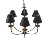 GLOBOSTAR® LIMI 01092 Vintage Κρεμαστό Φωτιστικό Οροφής με Ντουί 6 x E14 AC 220-240V IP20 - Μαύρο & Χρυσό - Μ70 x Π70 x Υ60cm - Image 7