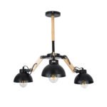 GLOBOSTAR® OLD SCHOOL 01093 Μοντέρνο Φωτιστικό Οροφής με Ντουί 3 x E27 AC 220-240V IP20 - Μαύρο & Μπεζ - Μ75 x Π75 x Υ35cm - Image 2