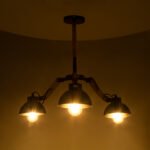 GLOBOSTAR® OLD SCHOOL 01093 Μοντέρνο Φωτιστικό Οροφής με Ντουί 3 x E27 AC 220-240V IP20 - Μαύρο & Μπεζ - Μ75 x Π75 x Υ35cm - Image 3