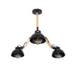 GLOBOSTAR® OLD SCHOOL 01093 Μοντέρνο Φωτιστικό Οροφής με Ντουί 3 x E27 AC 220-240V IP20 - Μαύρο & Μπεζ - Μ75 x Π75 x Υ35cm - Image 4