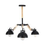 GLOBOSTAR® OLD SCHOOL 01093 Μοντέρνο Φωτιστικό Οροφής με Ντουί 3 x E27 AC 220-240V IP20 - Μαύρο & Μπεζ - Μ75 x Π75 x Υ35cm - Image 6