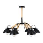 GLOBOSTAR® OLD SCHOOL 01094 Μοντέρνο Φωτιστικό Οροφής με Ντουί 6 x E27 AC 220-240V IP20 - Μαύρο & Μπεζ - Μ75 x Π75 x Υ40cm - Image 6