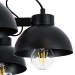 GLOBOSTAR® OLD SCHOOL 01094 Μοντέρνο Φωτιστικό Οροφής με Ντουί 6 x E27 AC 220-240V IP20 - Μαύρο & Μπεζ - Μ75 x Π75 x Υ40cm - Image 7