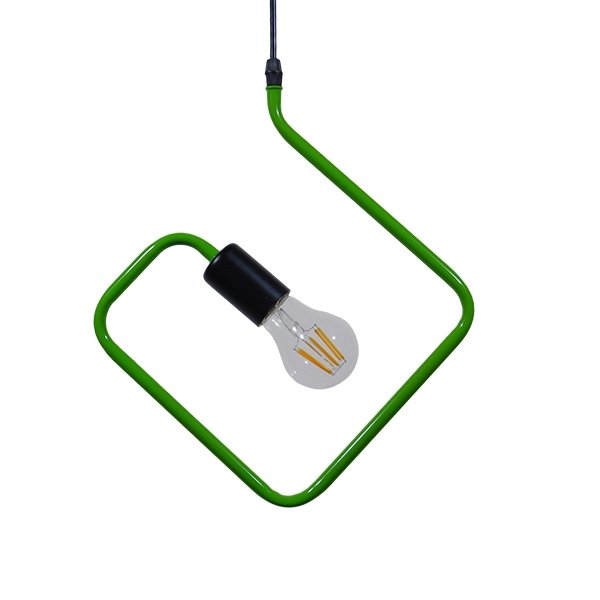 01096_1_0 GLOBOSTAR® LIBBY 01096-1 Παιδικό Κρεμαστό Φωτιστικό Οροφής με Ντουί 1 x E27 AC 220-240V IP20 - Πράσινο & Μαύρο - Μ31 x Π31 x Υ16cm - Image 1