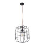 GLOBOSTAR® PARROT 01099 Μοντέρνο Κρεμαστό Φωτιστικό Οροφής με Ντουί 1 x E27 AC 220-240V IP20 - Μαύρο - Μ28 x Π28 x Υ30cm - Image 4