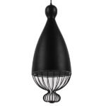 GLOBOSTAR® CARNEL 01106 Vintage Κρεμαστό Φωτιστικό Οροφής με Ντουί 1 x E27 AC 220-240V IP20 - Μαύρο - Μ26 x Π26 x Υ70cm