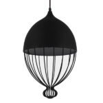 GLOBOSTAR® CANARIO 01107 Vintage Κρεμαστό Φωτιστικό Οροφής με Ντουί 1 x E27 AC 220-240V IP20 - Μαύρο - Μ28 x Π28 x Υ47cm