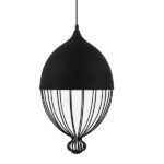 GLOBOSTAR® CANARIO 01107 Vintage Κρεμαστό Φωτιστικό Οροφής με Ντουί 1 x E27 AC 220-240V IP20 - Μαύρο - Μ28 x Π28 x Υ47cm - Image 3