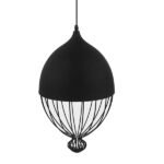 GLOBOSTAR® CANARIO 01107 Vintage Κρεμαστό Φωτιστικό Οροφής με Ντουί 1 x E27 AC 220-240V IP20 - Μαύρο - Μ28 x Π28 x Υ47cm - Image 4