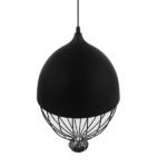 GLOBOSTAR® CANARIO 01107 Vintage Κρεμαστό Φωτιστικό Οροφής με Ντουί 1 x E27 AC 220-240V IP20 - Μαύρο - Μ28 x Π28 x Υ47cm - Image 5