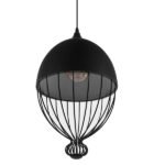 GLOBOSTAR® CANARIO 01107 Vintage Κρεμαστό Φωτιστικό Οροφής με Ντουί 1 x E27 AC 220-240V IP20 - Μαύρο - Μ28 x Π28 x Υ47cm - Image 6