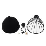 GLOBOSTAR® CANARIO 01107 Vintage Κρεμαστό Φωτιστικό Οροφής με Ντουί 1 x E27 AC 220-240V IP20 - Μαύρο - Μ28 x Π28 x Υ47cm - Image 9