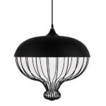 GLOBOSTAR® SOBRINO 01108 Vintage Κρεμαστό Φωτιστικό Οροφής με Ντουί 1 x E27 AC 220-240V IP20 - Μαύρο - Μ46 x Π46 x Υ50cm - Image 3