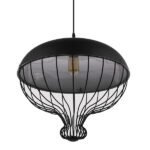 GLOBOSTAR® SOBRINO 01108 Vintage Κρεμαστό Φωτιστικό Οροφής με Ντουί 1 x E27 AC 220-240V IP20 - Μαύρο - Μ46 x Π46 x Υ50cm - Image 4