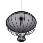 GLOBOSTAR® SOBRINO 01108 Vintage Κρεμαστό Φωτιστικό Οροφής με Ντουί 1 x E27 AC 220-240V IP20 - Μαύρο - Μ46 x Π46 x Υ50cm - Image 5