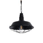 GLOBOSTAR® CRANE 01109 Vintage Κρεμαστό Φωτιστικό Οροφής με Ντουί 1 x E27 AC 220-240V IP20 - Μαύρο & Μπεζ - Μ36 x Π36 x Υ30cm - Image 2