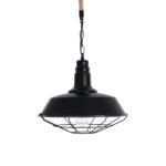 GLOBOSTAR® CRANE 01109 Vintage Κρεμαστό Φωτιστικό Οροφής με Ντουί 1 x E27 AC 220-240V IP20 - Μαύρο & Μπεζ - Μ36 x Π36 x Υ30cm - Image 5