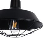 GLOBOSTAR® CRANE 01109 Vintage Κρεμαστό Φωτιστικό Οροφής με Ντουί 1 x E27 AC 220-240V IP20 - Μαύρο & Μπεζ - Μ36 x Π36 x Υ30cm - Image 9