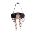 GLOBOSTAR® MARBELLA 01116 Vintage Κρεμαστό Φωτιστικό Οροφής με Ντουί 8 x E27 AC 220-240V IP20 - Μαύρο & Μπεζ - Μ60 x Π60 x Υ60cm - Image 5