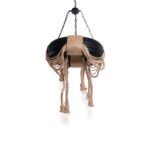 GLOBOSTAR® MARBELLA 01116 Vintage Κρεμαστό Φωτιστικό Οροφής με Ντουί 8 x E27 AC 220-240V IP20 - Μαύρο & Μπεζ - Μ60 x Π60 x Υ60cm - Image 6