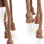 GLOBOSTAR® MARBELLA 01116 Vintage Κρεμαστό Φωτιστικό Οροφής με Ντουί 8 x E27 AC 220-240V IP20 - Μαύρο & Μπεζ - Μ60 x Π60 x Υ60cm - Image 8