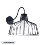 GLOBOSTAR® TRIUMPH 01117 Vintage Φωτιστικό Τοίχου - Απλίκα με Ντουί 1 x E27 AC 220-240V IP20 - Μαύρο - Μ30 x Π36 x Υ30cm