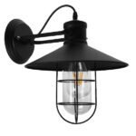 GLOBOSTAR® CELL 01118 Vintage Φωτιστικό Τοίχου - Απλίκα με Ντουί 1 x E27 AC 220-240V IP20 - Μαύρο - Μ33 x Π27 x Υ33cm - Image 2