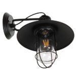 GLOBOSTAR® CELL 01118 Vintage Φωτιστικό Τοίχου - Απλίκα με Ντουί 1 x E27 AC 220-240V IP20 - Μαύρο - Μ33 x Π27 x Υ33cm - Image 3